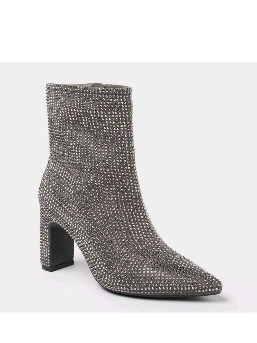 a new day Gray Studded Pointed Toe Ankle Boots